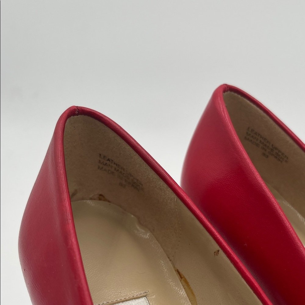 Vintage 1980s Etienne Aigner Red Leather Pumps Women’s Size 6 Made in Spain - Picture 5 of 7
